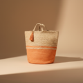 Cesta Juta Bicolore Arancio - Sfondo Neutro