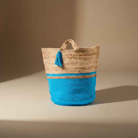 Cesta Juta Turchese - Luce Coerente