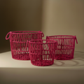 Ceste corda fucsia sfondo taupe