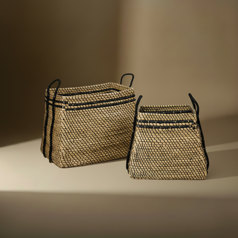 Ceste seagrass nere sfondo taupe