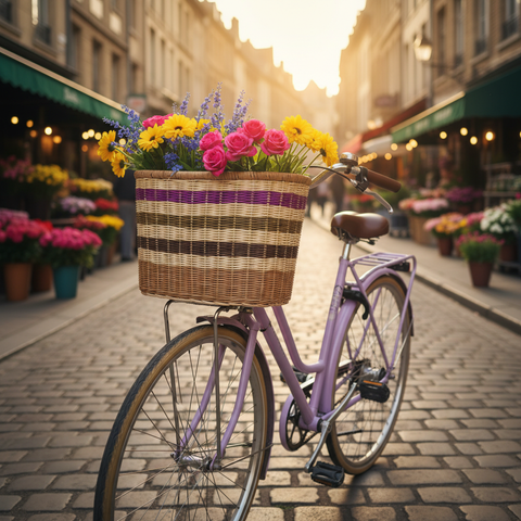 Cestino bici viola lifestyle