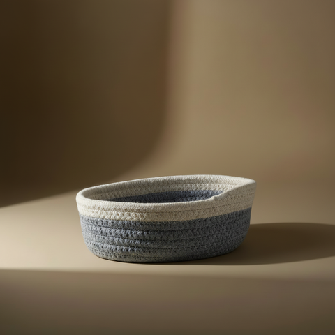 Cestino Ovale Corda - Sfondo Taupe