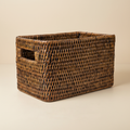 Cestone Rettangolare Rattan con Manici - Sfondo Neutro