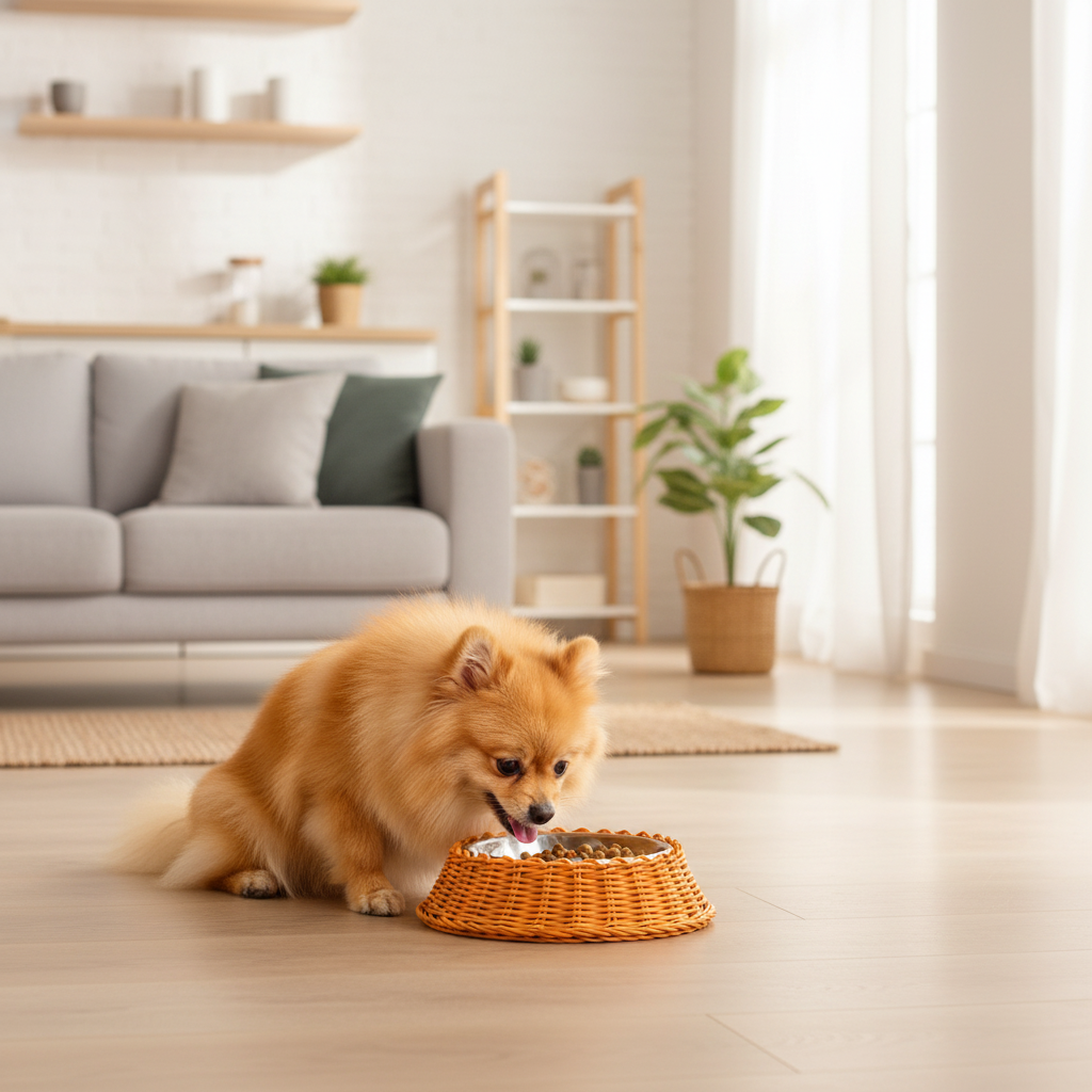 Ciotola pet polirattan arancione lifestyle
