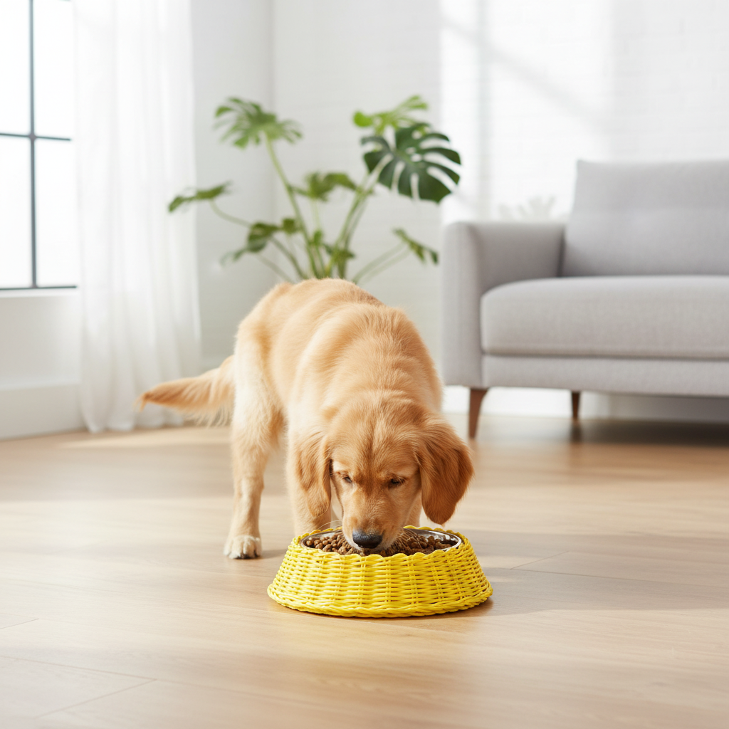 Ciotola pet polirattan giallo lifestyle