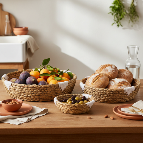 Ciotole seagrass nappe bianche lifestyle