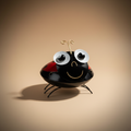Coccinella porta zampirone sfondo neutro