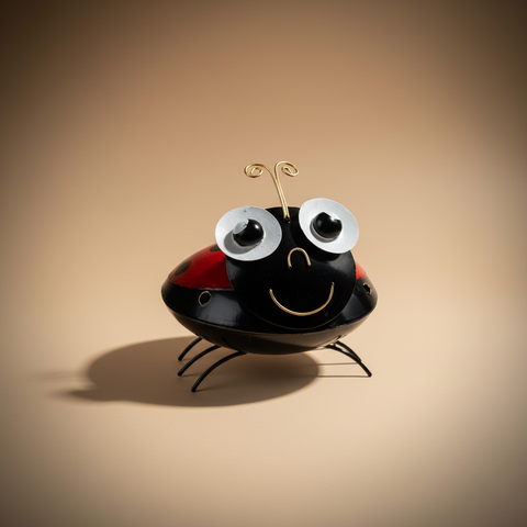 Coccinella porta zampirone sfondo neutro