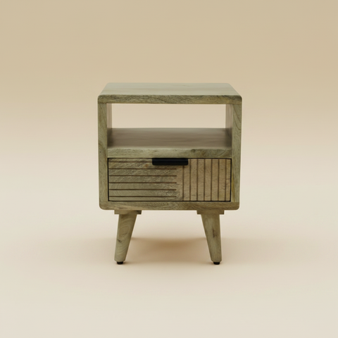 Comodino Leeds verde sfondo beige