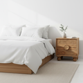 Comodino Rockler legno acacia ambientato