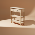 Console legno naturale corda sfondo neutro