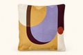 Cuscino Embroidery astratto viola su fondo avorio