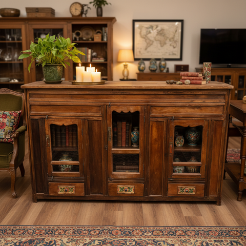 Credenza 3 sportelli maioliche ambientata