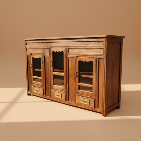 Credenza 3 sportelli maioliche sfondo neutro