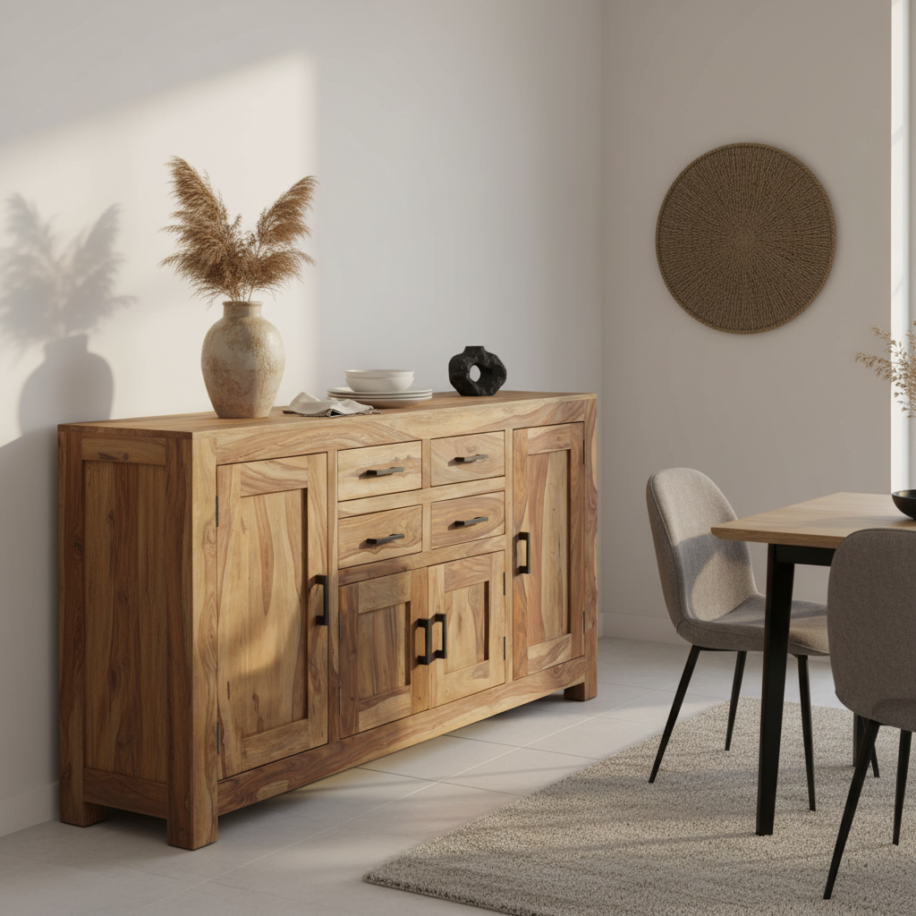 Credenza in legno massello in ambiente lifestyle