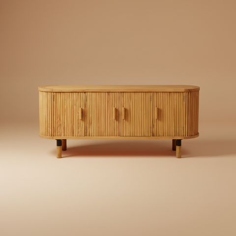 Credenza ovale su sfondo neutro