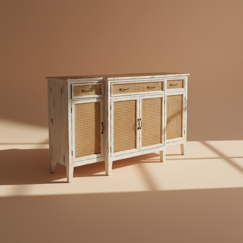 Credenza shabby chic sfondo taupe