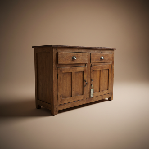 Credenza teak vintage sfondo neutro