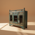 Credenza teal maioliche sfondo neutro