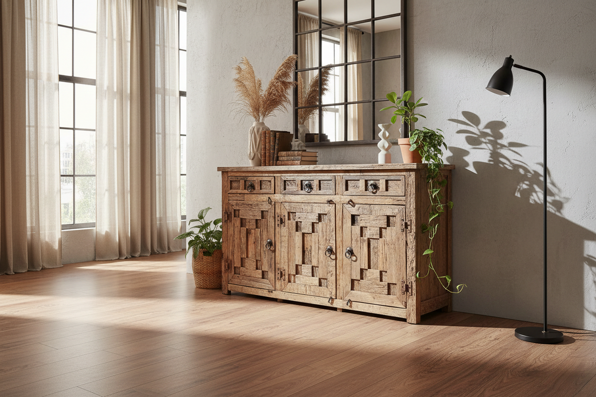Woody - Credenza 3 Cassetti E 3 Sportelli In Legno