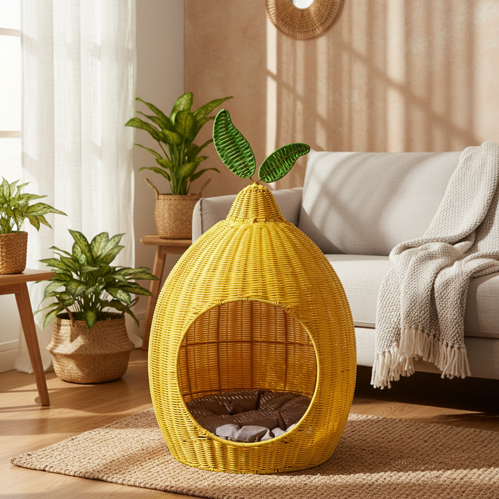 Cuccia Pet Baskets limone in ambiente lifestyle