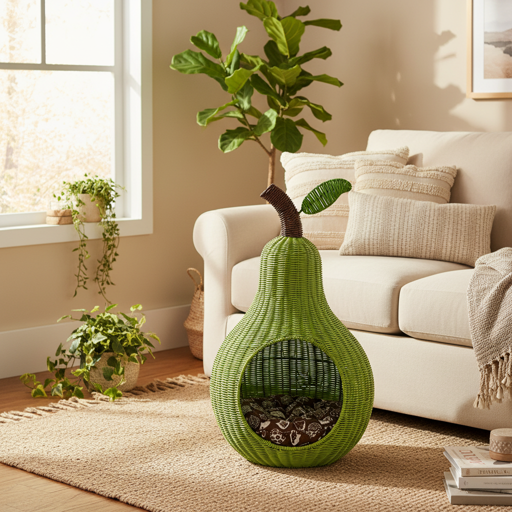 Cuccia Pet Baskets pera verde in ambiente lifestyle
