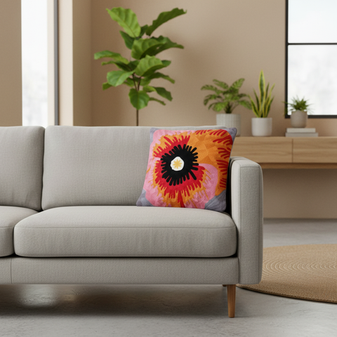 Cuscino fiore astratto in living room
