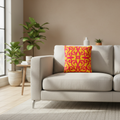 Cuscino ornamentale fucsia giallo in living room