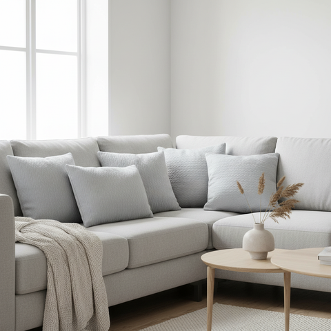 Cuscino Treccia grigio in ambiente