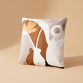 Cuscino vaso fiore astratto su sfondo beige
