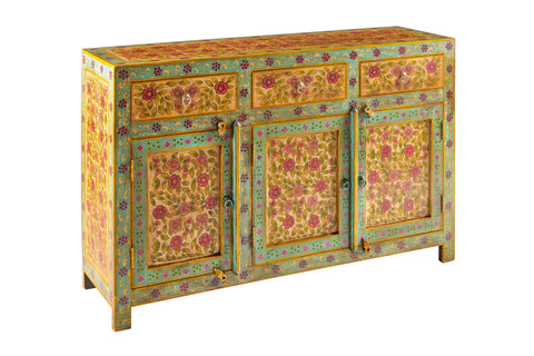 FRIDA - CREDENZA 3 CASSETTI 3 SPORTELLI ROSSO/VERDE