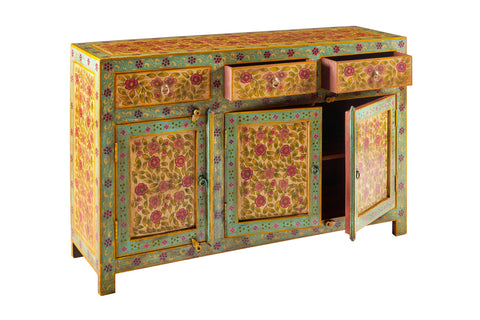 FRIDA - CREDENZA 3 CASSETTI 3 SPORTELLI ROSSO/VERDE