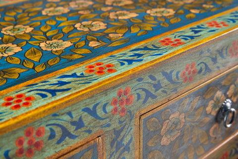 FRIDA - CREDENZA 3 CASSETTI 3 SPORTELLI VERDE/BLUE