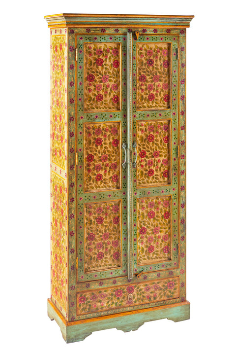 FRIDA - ARMADIO 2 ANTE CON CASSETTO ROSSO/VERDE