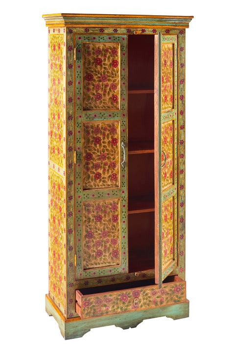 FRIDA - ARMADIO 2 ANTE CON CASSETTO ROSSO/VERDE