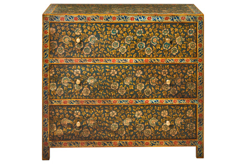 Frida - dresser 3 drawers green, red