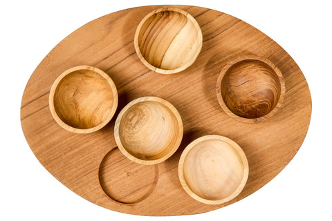 USEFUL - VASSOIO OVALE SET 1/6 INVITO PER 5 CIOTOLINE APERITIZE