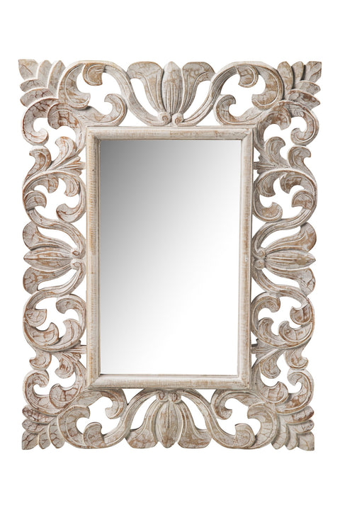 ROYAL - SPECCHIO DECORATO BIANCO DECAPATO