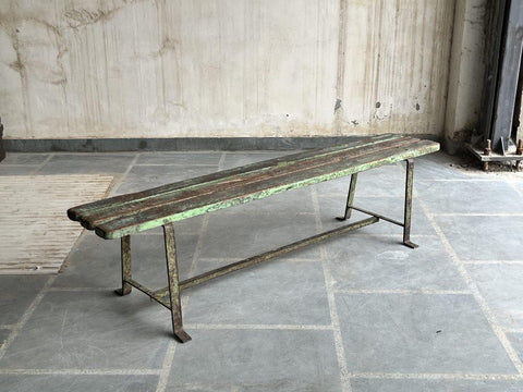 WD. IRON BENCH - PANCHINA VINTAGE IN LEGNO E FERRO