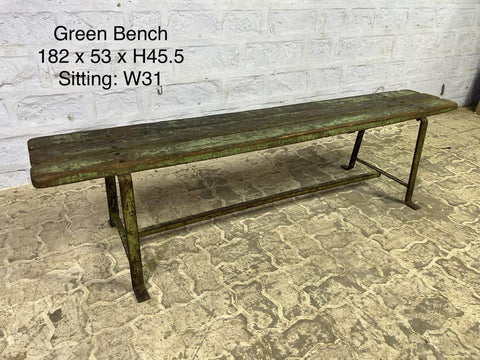 WD. IRON BENCH - PANCHINA VINTAGE IN LEGNO E FERRO