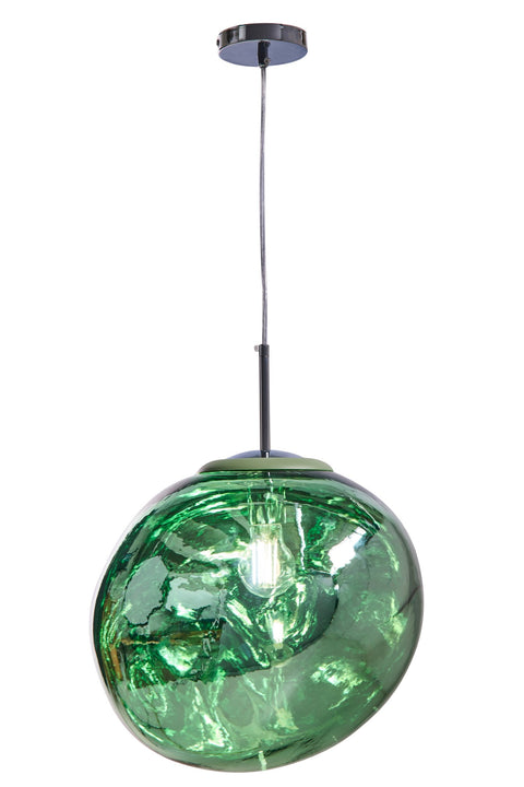 LAGOS - LAMPADARIO BOLLA GRANDE VERDE ATTACCO ARGENTO