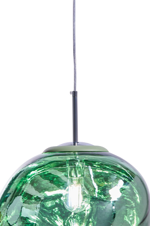 LAGOS - LAMPADARIO BOLLA GRANDE VERDE ATTACCO ARGENTO