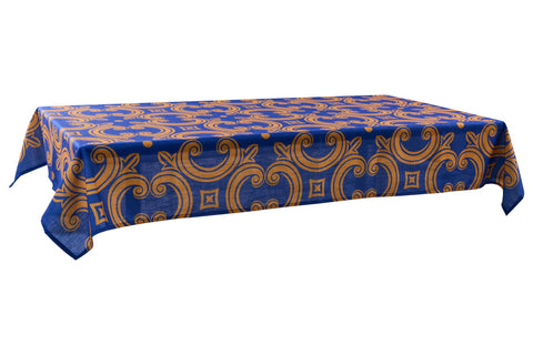 TELLARO - TOVAGLIA STAMPO GIALLO BLU 150X240  C/6 TOVAGLIOLI