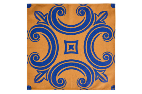 TELLARO - TOVAGLIA STAMPO GIALLO BLU 150X240  C/6 TOVAGLIOLI