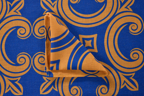 TELLARO - TOVAGLIA STAMPO GIALLO BLU 150X240  C/6 TOVAGLIOLI