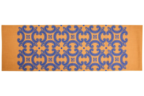 TELLARO - RUNNER SET 1/2 STAMPA DECORO BLUE, GIALLO