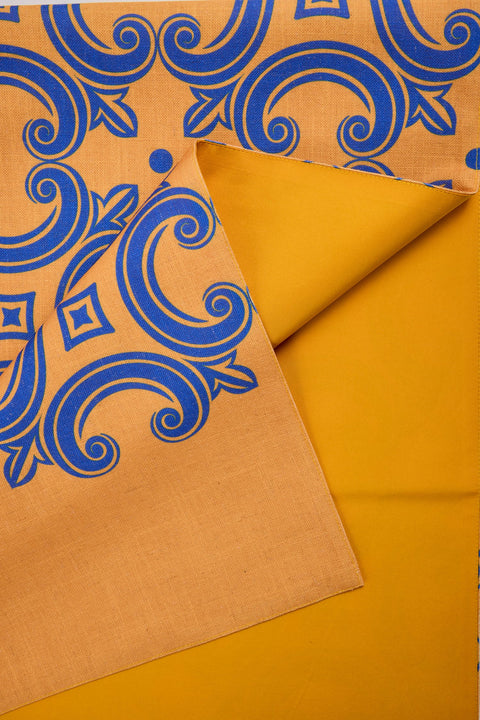 TELLARO - RUNNER SET 1/2 STAMPA DECORO BLUE, GIALLO