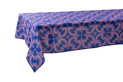 MONTEROSSO - TOVAGLIA STAMPA DECORO ROSA, BLU 150X300 C/8 TOVAGL