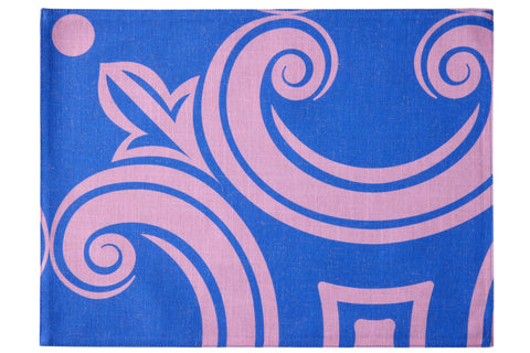 MONTEROSSO - SOTTOPIATTI SET 1/4 STAMPA DECORO ROSA BLU