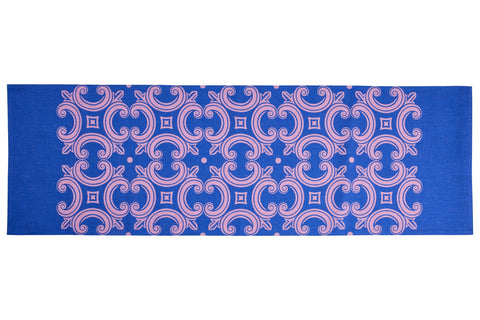 MONTEROSSO - RUNNER SET 1/2 STAMPA DECORO ROSA BLU